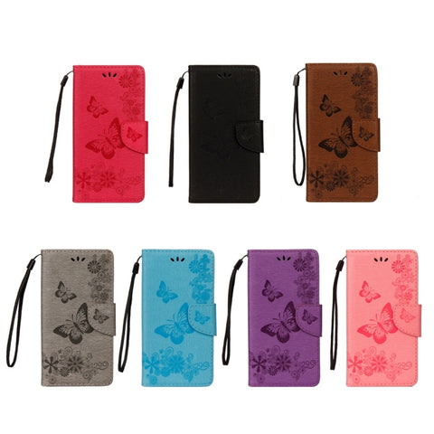 Per Galaxy S9 + Custodia in pelle con chiusura orizzontale con motivo floreale a farfalla in rilievo vintage con slot per schede, supporto, portafoglio e cordino, For Galaxy S9+