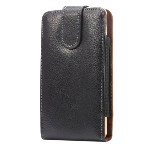 Custodia/marsupio in vera pelle da 5,5 pollici con texture litchi verticale con chiusura verticale con stecca posteriore girevole per Huawei P9 Plus e Honor 7i e Honor 6 Plus, Galaxy Note 3 e Note 2, ecc.