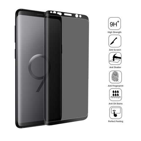 Per Galaxy S9 0,3 mm 9H Durezza superficiale 3D Privacy Pellicola protettiva in vetro temperato anti-spia, For Samsung Galaxy S9