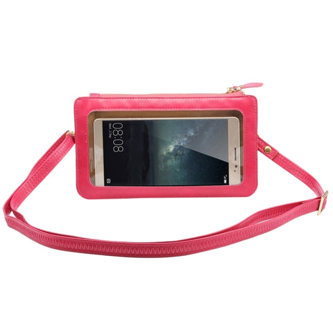 Borsa a tracolla universale in pelle PU con texture Crazy Horse, stile portafoglio, touch screen, per Galaxy Note 8 e Mega 6.3, Huawei Mate 8 / Mate 7, ecc. 6,3 pollici sotto