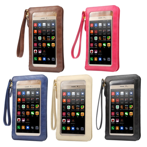 Borsa a tracolla universale in pelle PU con texture Crazy Horse, stile portafoglio, touch screen, per Galaxy Note 8 e Mega 6.3, Huawei Mate 8 / Mate 7, ecc. 6,3 pollici sotto