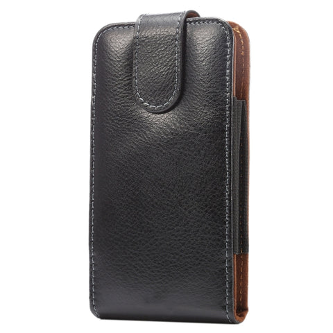 Custodia/marsupio in vera pelle da 5,2 pollici con texture Litchi verticale con chiusura verticale con stecca posteriore girevole per iPhone X e Galaxy S7 e S6 Edge e S6 e S5, Sony Xperia Z5 e Z4 e Z3, Huawei P9 e P8, ecc.