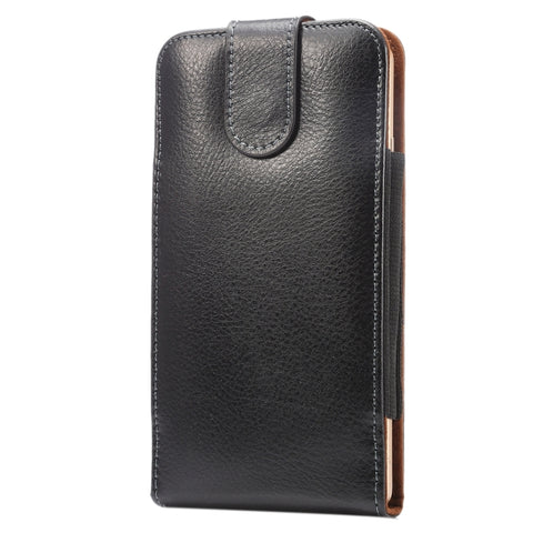 Custodia / marsupio in vera pelle verticale con texture litchi da 6,3 pollici con stecca posteriore girevole per Galaxy Mega 6.3 / i9200 / i9208 / 9152 / 9158 / p709, ecc.