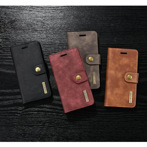 DG.MING per Galaxy S9+ Custodia protettiva magnetica rimovibile con texture Crazy Horse a vibrazione orizzontale con supporto, slot per carte e portafoglio, Galaxy S9+