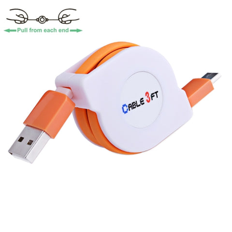 Cavo di ricarica retrattile per sincronizzazione dati da USB-C / Type-C a USB da 1 m 2A 110 fili in rame