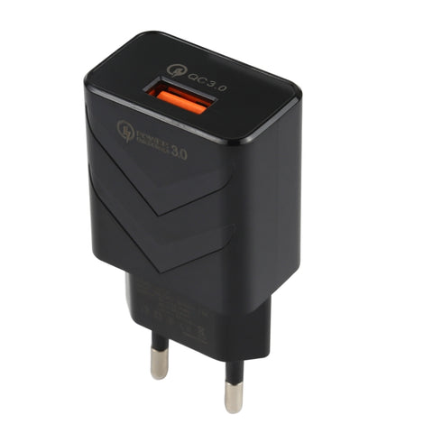 Caricabatterie da viaggio rapido USB a porta singola LZ-715 18 W QC3.0, spina europea, EU Plug