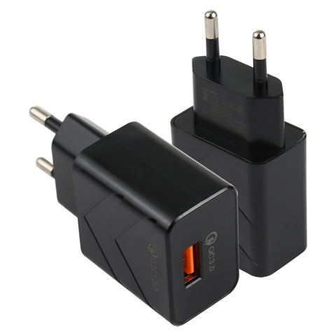 Caricabatterie da viaggio rapido USB a porta singola LZ-715 18 W QC3.0, spina europea, EU Plug