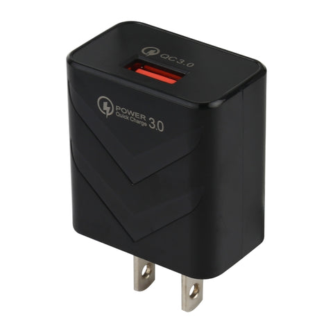 Caricabatterie da viaggio rapido USB a porta singola LZ-715 18 W QC3.0, presa americana, US Plug