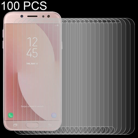 Pellicola in vetro temperato con bordo ad arco da 100 pezzi 0,26 mm 9H 2,5D per Galaxy J7 Pro / J730, J7 Pro / J730 (100 pezzi)