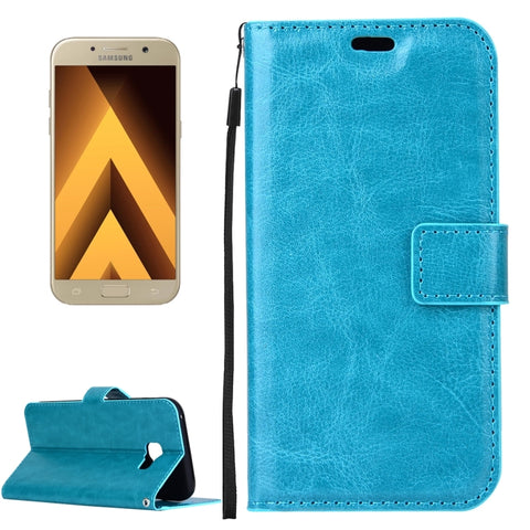 Per Galaxy A3 (2017) / A320 Custodia in pelle PU con texture Crazy Horse orizzontale con supporto, slot per carte, portafoglio, cornice per foto, cordino e chiusura magnetica, Per Galaxy A3 (2017)