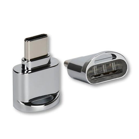 Adattatore OTG da scheda TF a USB-C / tipo C maschio in lega di alluminio con portachiavi