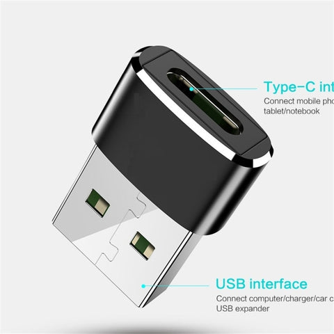 2 adattatori USB-C/Type-C femmina a USB 2.0 maschio, supporto per ricarica e trasmissione