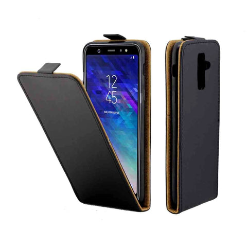 Custodia in pelle TPU con chiusura verticale stile business per Samsung Galaxy A6 Plus (2018), con slot per schede, For Samsung Galaxy A6 Plus (2018)