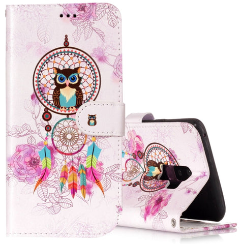 Per Galaxy S9+ Custodia in pelle con chiusura orizzontale con motivo lupo goffrato lucido a olio con supporto, slot per carte e portafoglio, Per Galaxy S9+