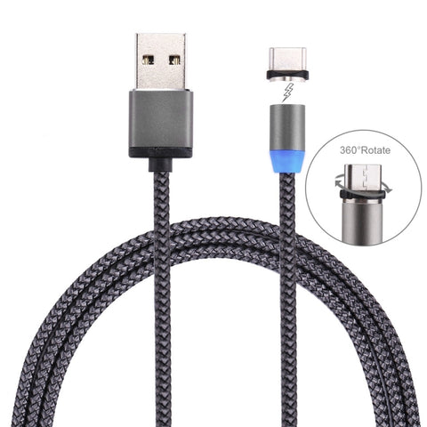 Cavo di ricarica magnetico potente da USB-C / Type-C a USB 2.0 con rotazione di 360 gradi, 1 m, con indicatore LED