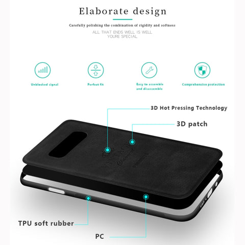 PINWUYO Custodia protettiva antiurto impermeabile per PC + TPU + pelle per Galaxy S10e, For Galaxy S10e