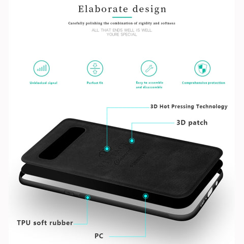 PINWUYO Custodia protettiva antiurto impermeabile per PC + TPU + pelle per Galaxy S10, For Galaxy S10