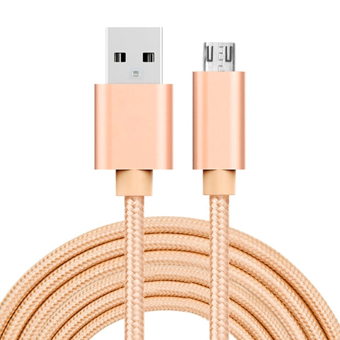 Cavo dati/caricabatterie da micro USB a USB con testa in metallo stile tessuto 3A, lunghezza cavo: 3 m, 3m Micro USB