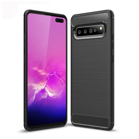 Custodia in TPU in fibra di carbonio con trama spazzolata per Galaxy S10 5G, For Galaxy S10 5G, For Samsung Galaxy S10 5G