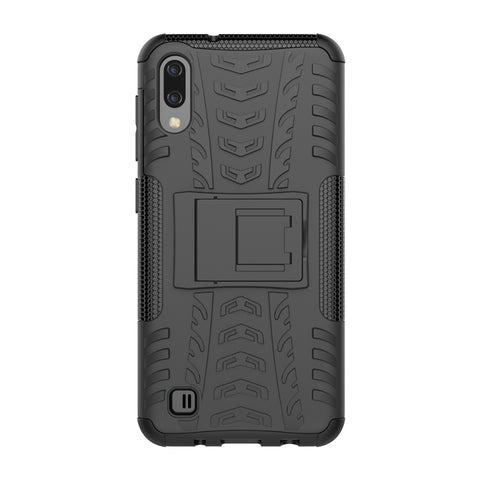 Étui anti-dérapant avec motif pneumatique en PC + TPU pour Galaxy M10, avec support