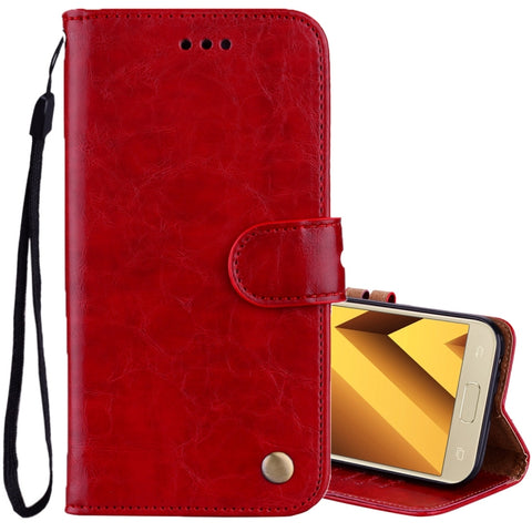Pour Samsung Galaxy A5 (2017) Étui en cuir avec structure orizzontale avec texture en céramique de style business avec support, emplacement pour carte et portafoglio, pour Galaxy A5 (2017)