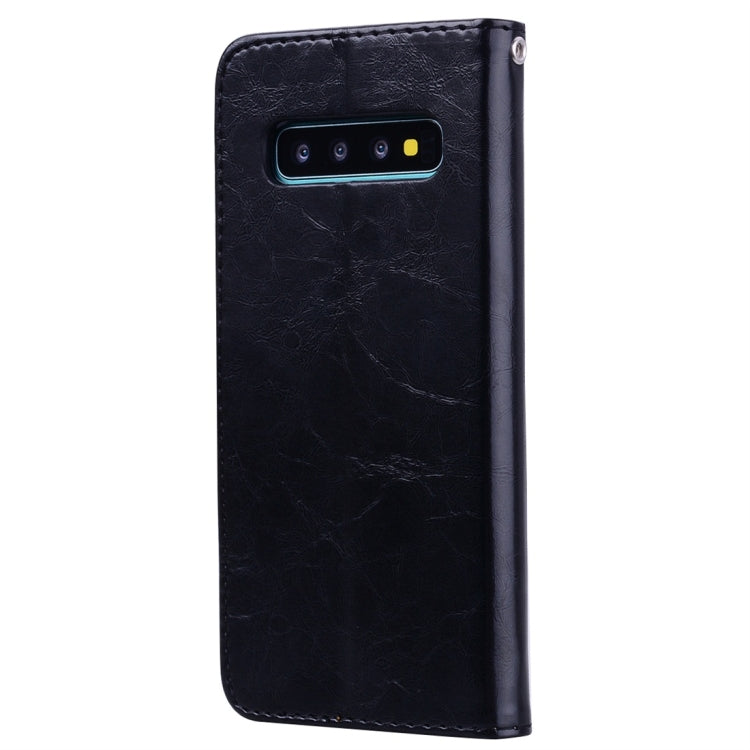 Business Oil Wax Leather Case for Galaxy S10 Plus with Slots
