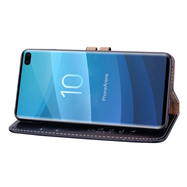 Business Oil Wax Leather Case for Galaxy S10 Plus with Slots
