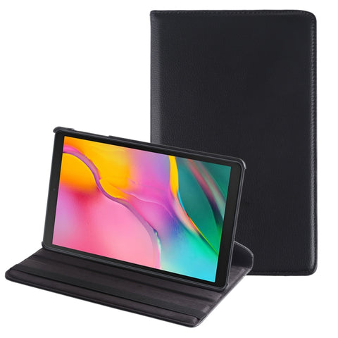 Étui en peau avec rotation orizzontale avec trame litchi et rotation à 360 degrés pour Galaxy Tab A 10.1 (2019) T510 / T515, avec support, pour Galaxy Tab A 10.1 (2019) T510 / T515