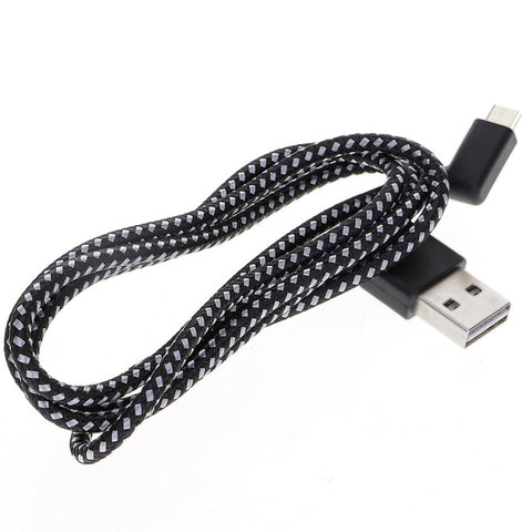 Cavo di ricarica per sincronizzazione dati a doppio gomitolo in stile nylon intrecciato da USB a USB-C / Type-C da 1 m 2A, 1m Type-C 2A