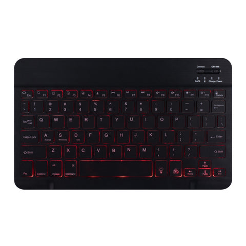 DY510D Custodia tablet tastiera Bluetooth staccabile in plastica con illuminazione colorata per Samsung Galaxy Tab A 10.1 (2019) T510 / T511, con supporto, Colorful Lighting Black, Colorful Lighting  Sapphire Blue