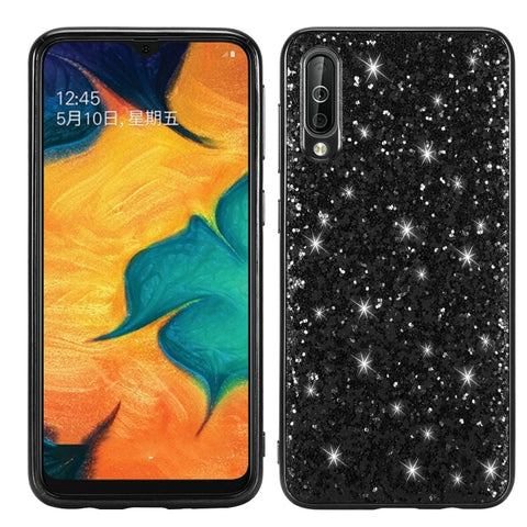 Étui en TPU anti-adhésif avec poudre scintillante pour Galaxy A50, Galaxy A50