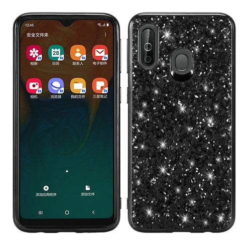 Custodia in TPU antiurto con polvere scintillante per Galaxy A40, For Galaxy A40