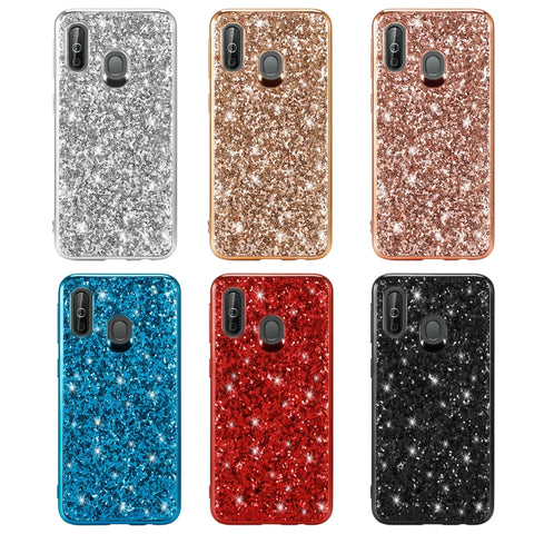 Custodia in TPU antiurto con polvere scintillante per Galaxy A40, For Galaxy A40