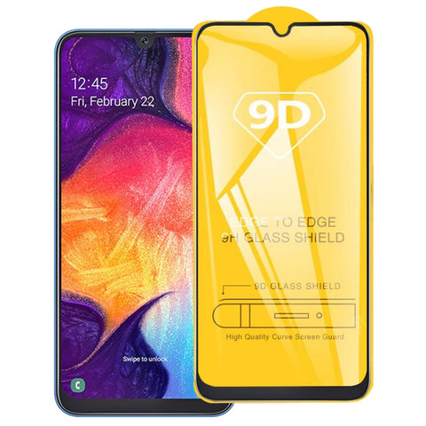 Per Galaxy A20s 9D Pellicola in vetro temperato a schermo intero con colla completa, For Galaxy A20s