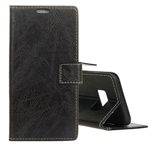 Étui en peau de mouton orizzontale avec texture rétro Crazy Horse pour Galaxy S10e, avec support, emplacement pour planche et corniche pour photo, S10e, pour Samsung Galaxy S10e