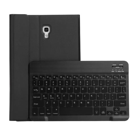 ST590S Bluetooth 3.0 Pelle PU Texture Lana Fine ABS Staccabile Retroilluminazione a sette colori Tastiera Bluetooth Custodia Tablet in pelle per Samsung Galaxy Tab A 10,5 pollici T590 / T595, con Slot per Penna e Supporto