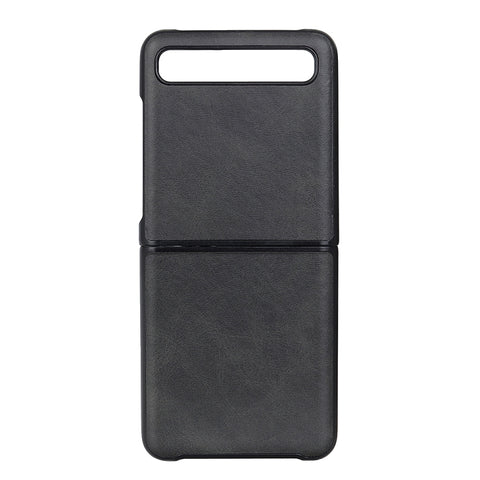 Pour Galaxy Z Flip Étui de protection en cuir de vache bicolore