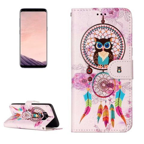 Pour Galaxy S8 Étui en peau ribaltabile orizzontale goffrata lucida a olio avec support, emplacement par carte, portafoglio et corniche par photo, pour Galaxy S8