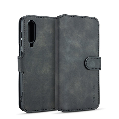 DG.MING Garde un Flip Orizzontale Retro Oil Side pour Galaxy A50, avec Support, Slot pour Carte et Portafoglio, Galaxy A50
