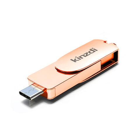 Kinzdi 256 GB USB 3.0 + interfaccia Type-C 3.0 Disco flash Twister in metallo V11, 256GB (Rose Gold), 256GB (Silver)
