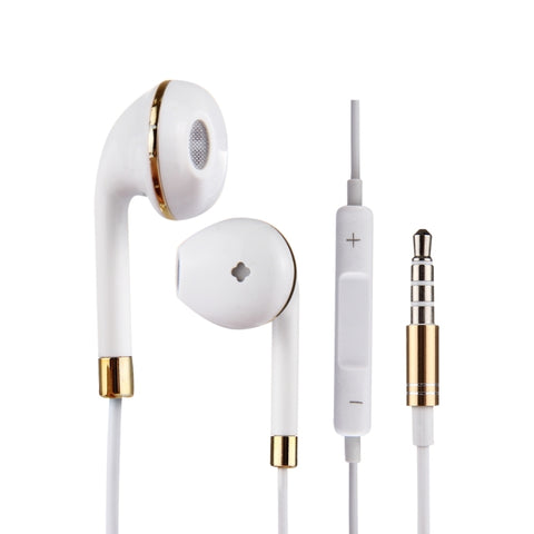 Écouteurs intra-auriculaires de 3,5 mm avec corps en fil blanc avec contrôle de ligne et microphone
