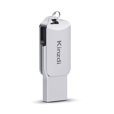 Kinzdi 32 GB USB 2.0 Telefono Android e computer Disco U rotante in metallo a doppio uso V8, 32GB Rose Gold, 32GB Silver