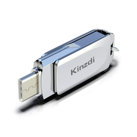 Kinzdi 64GB USB + interfaccia Type-C Metal Twister Flash Disk V10, 64GB Silver, 64GB Rose Gold