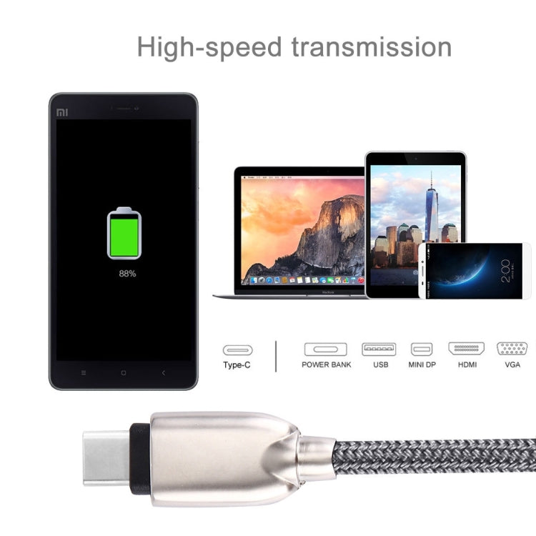 1M Woven USB-C to USB Data Sync & Charging Cable