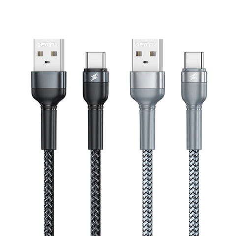 REMAX RC-124a 1m 2.4A USB a USB-C / Type-C Cavo dati di ricarica veloce intrecciato in lega di alluminio, Type-C