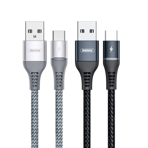 REMAX RC-152A Cavo dati respiratorio colorato da USB a USB-C / Type-C da 1 m 2,4 A, Type-C