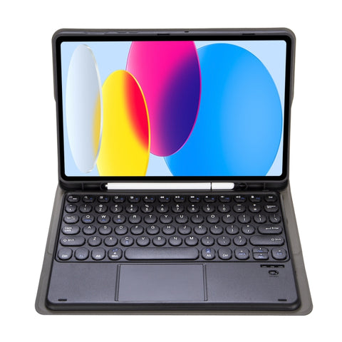 Pour iPad 10e génération 10.9 2022 YA10B-A Étui pour tablette en peau avec toucher tactile Bluetooth avec texture en peau d'agneau avec fente pour stylo, YA10B-A