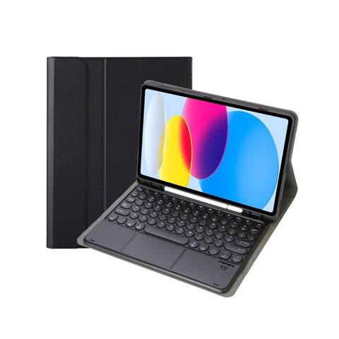 Pour iPad 10e génération 10.9 2022 YA10B-A Étui pour tablette en peau avec toucher tactile Bluetooth avec texture en peau d'agneau avec fente pour stylo, YA10B-A