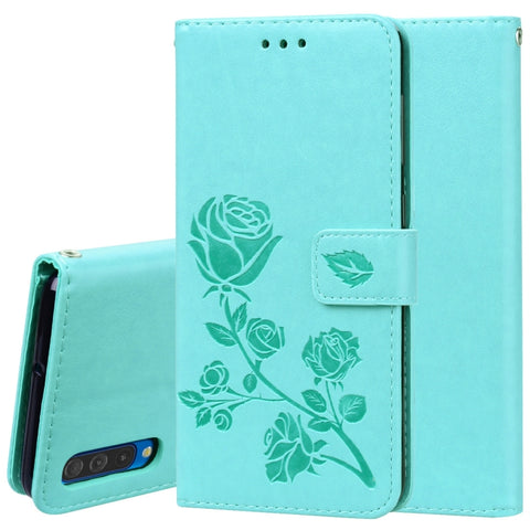 Custodia in pelle PU con chiusura orizzontale in rilievo rosa per Galaxy A50, con supporto, slot per carte e portafoglio, For Samsung Galaxy A50