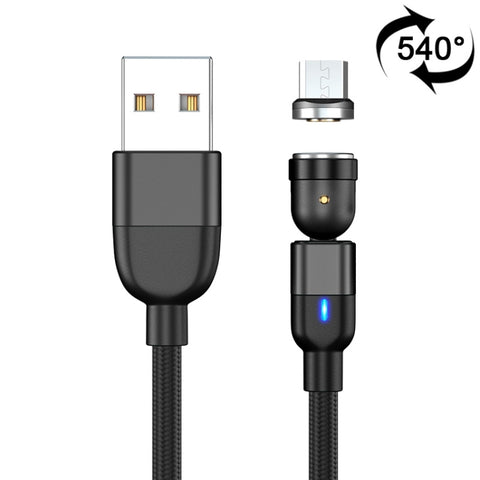 Cavo di ricarica per sincronizzazione dati magnetica rotante da 1 m 3 A con uscita USB a Micro USB da 540 gradi, 1m Micro USB